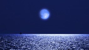 Sailing boat silhouette with starry Milky Way skies and full Moon above open ocean waters.	
 - Powered by Shutterstock - Get 15% off with code: PIKWIZARD15