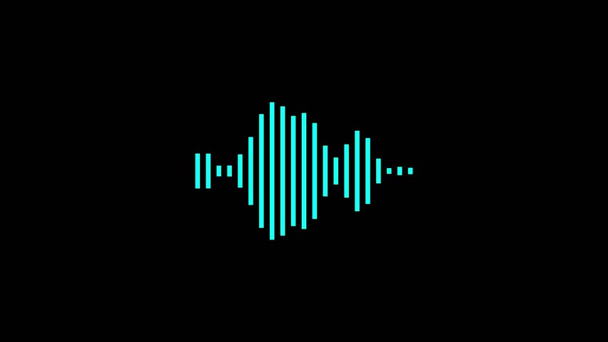 Abstract music waves oscillation. Futuristic sound wave visualization. wave form Audio. Isolated on transparent background. Digital interface element. Seamless loop .