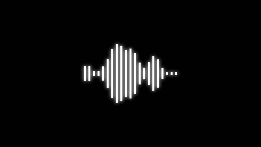 Abstract music waves oscillation. Futuristic sound wave visualization. wave form Audio. Isolated on transparent background. Digital interface element. Seamless loop .