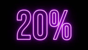 Multicolor Neon 20% Text flickering animation  - Powered by Shutterstock - Get 15% off with code: PIKWIZARD15