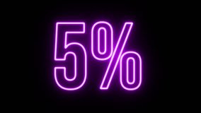 Multicolor Neon 5% Percent Text flickering animation  - Powered by Shutterstock - Get 15% off with code: PIKWIZARD15