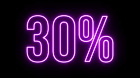 Multicolor Neon 30% Text flickering animation - Powered by Shutterstock - Get 15% off with code: PIKWIZARD15