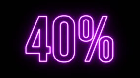 Multicolor Neon 40% Text flickering animation  - Powered by Shutterstock - Get 15% off with code: PIKWIZARD15