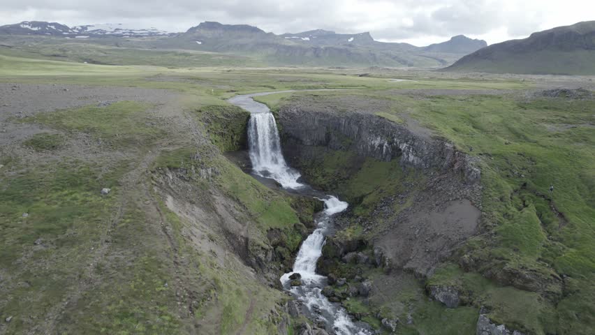 Waterfall in Iceland. High Quality Video.