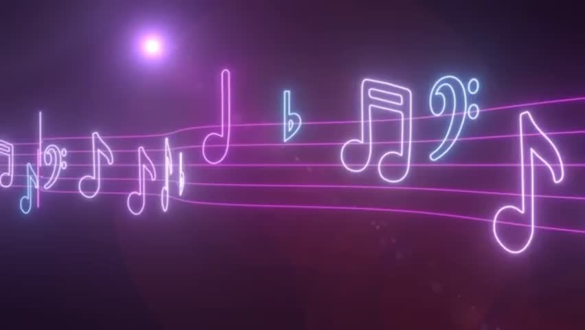 Abstarct musical notes motion background