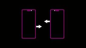 Two mobile phones transferring data on a black background. smart data transfer concept. online data transfer icon - Powered by Shutterstock - Get 15% off with code: PIKWIZARD15