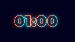 Neon light 60 seconds countdown animated. neon countdown timer. - Powered by Shutterstock - Get 15% off with code: PIKWIZARD15