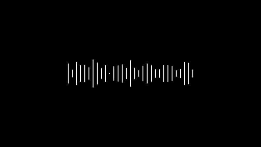 line audio wave visualization on a transparent background, audio waveform spectrum animation, line digital minimalist sound wave animation, Audio Equalizer Background Animation with alpha channel.	