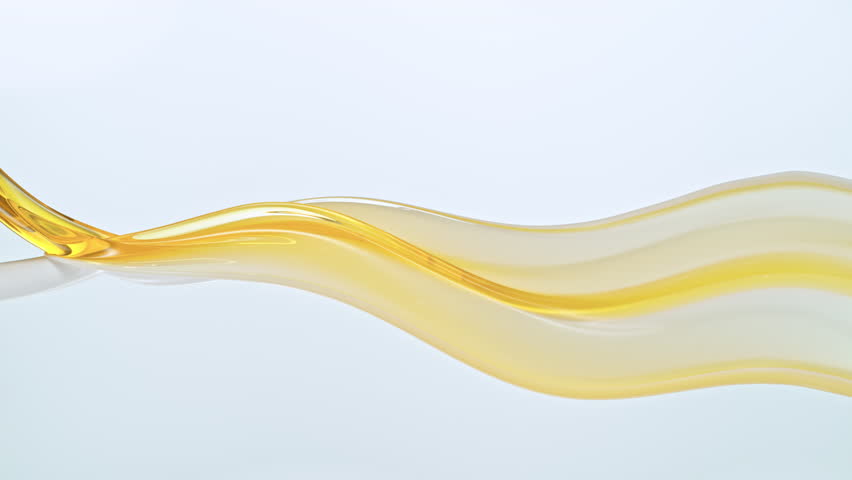 Super Slow Motion Shot of Waving Oil and Milk Splash Isolated on White Background at 1000fps.