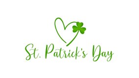 Saint Patrick's Day text animated St Patrick's Day greeting background happy Saint Patrick's Day hat and clover leaves. alpha channel 4k - Powered by Shutterstock - Get 15% off with code: PIKWIZARD15