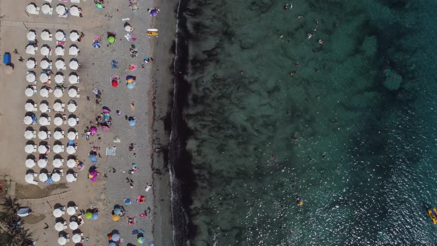 eautiful beach in calmness drone 4k. Calmness