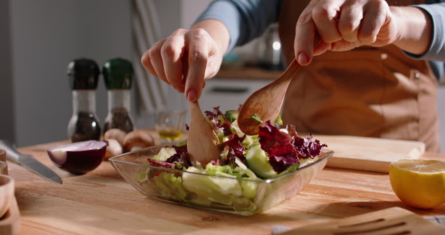 Freshly Made Healthy Mediterranean Salad, Colorful Vegetables, Organic Ingredients, Clean Eating, Vibrant Green Herbs, Nourishing Salad Bowl, Detox Meal, Wellness Lifestyle, Nutritious Eating Habits