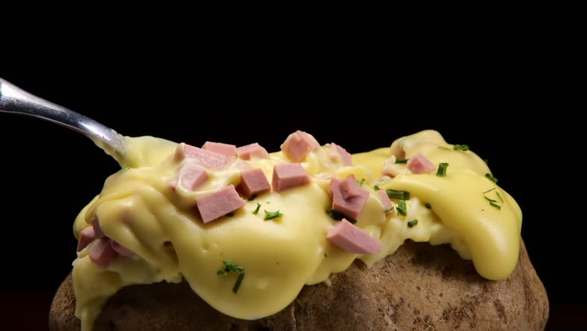 Cheese Melting on black background