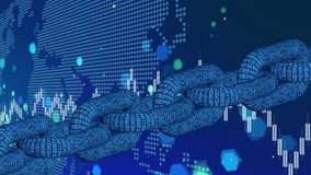 Blockchain Abstract Structure Illustration Blue Color. Beautiful Transaction Process Block Chain Lines and Numbers Connected Motion Design 3d Animation. Global Digital Currency Business Concept 4k. - Powered by Shutterstock - Get 15% off with code: PIKWIZARD15