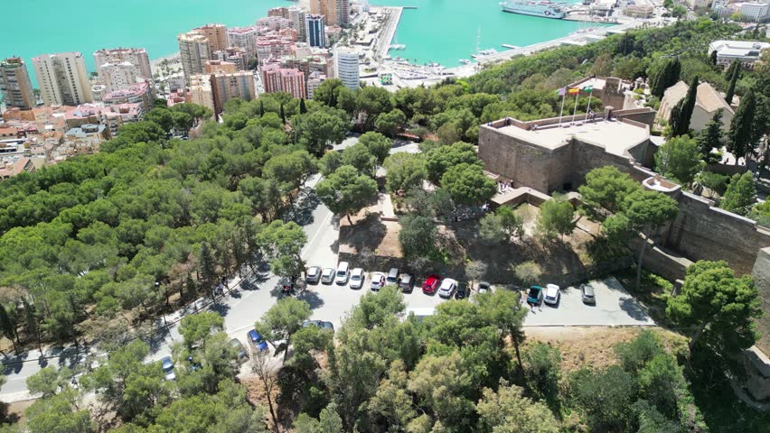 Aerial view of Malaga, Andalusia. Southern Spain
