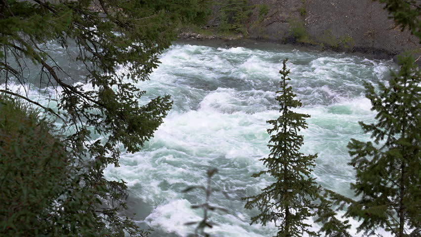Bow River’s whitewater in Banff