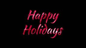 Festive red 3D animated 'Happy Holidays' greeting text, elegant seasonal celebration message, Christmas or New Year holiday card wish, copy space - Powered by Shutterstock - Get 15% off with code: PIKWIZARD15