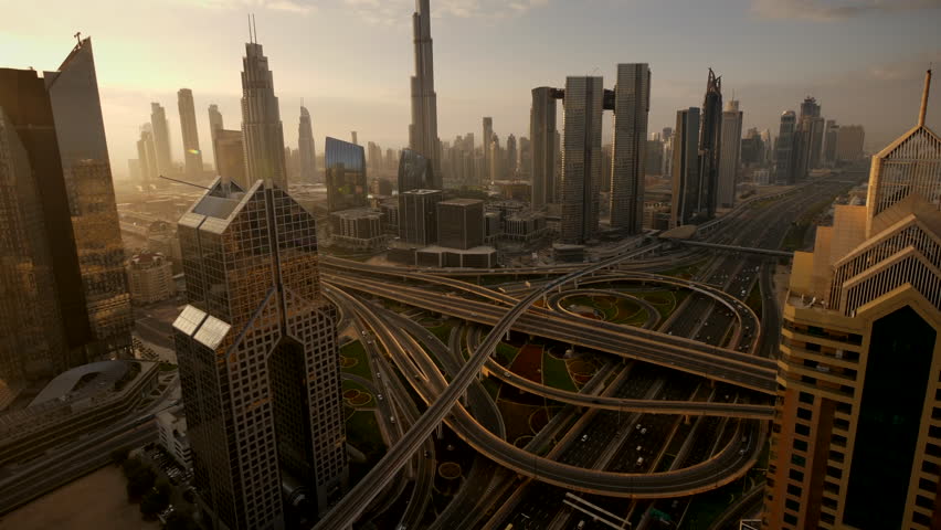 Dubai is a modern city with skyscrapers, highways, prosperity, and architectural innovation