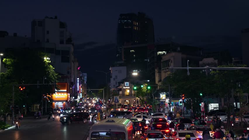 Hanoi , Vietnam - 11 25 2024: Intersections Loaded With Vehicles During The Rush Hour Traffic In Hanoi, Vietnam.
