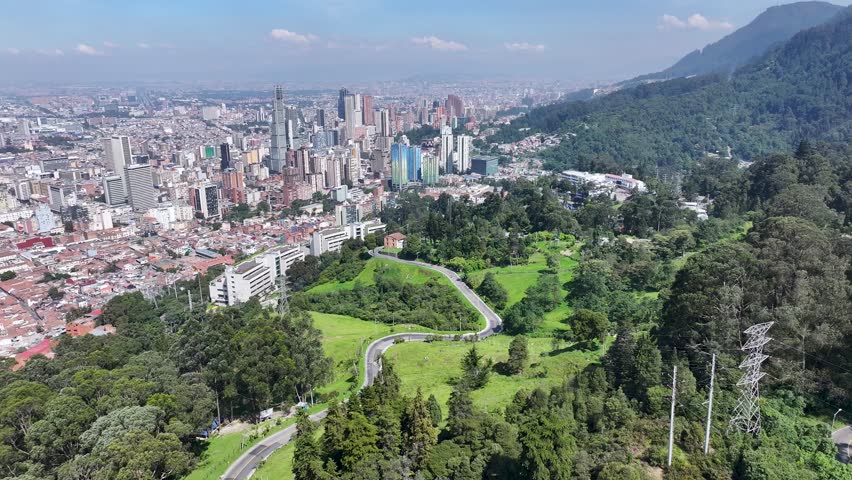 Bogota Skyline At Bogota In District Capital Colombia. High Rise Buildings Landscape. Financial District. Bogota At District Capital Colombia. Downtown City. Urban Outdoor.