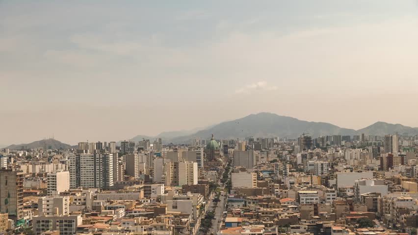 Lima, Peru 28 January 2025. Lima cityscape timelapse under cloudy sky