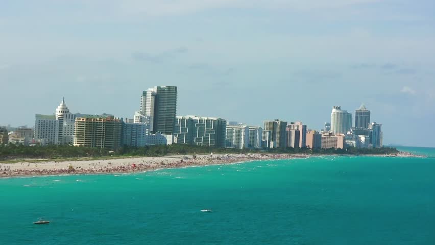 Aerial view of Miami Beach skyline