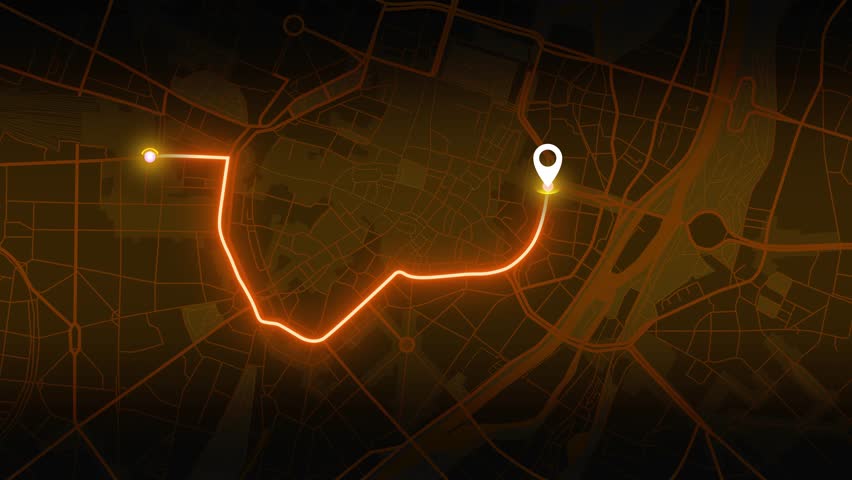 Alstadt GPS glow blue animation of the route no arrow
. 4K. 60FPS 