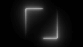 Neon Square Frame Animation. Seamless Looping Background. Ultraviolet light 4k glowing line, white colour frame. - Powered by Shutterstock - Get 15% off with code: PIKWIZARD15