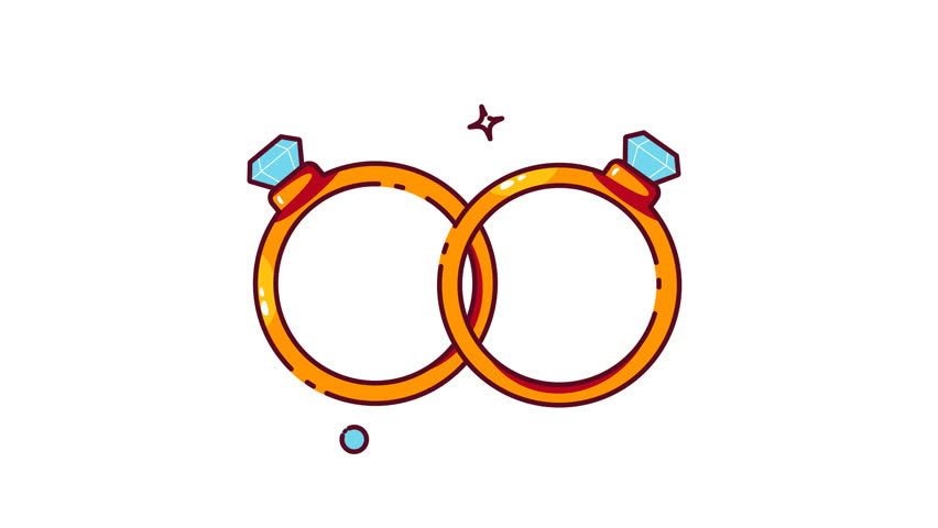 Engagement Rings Animation Loop 4K Alpha Chanel