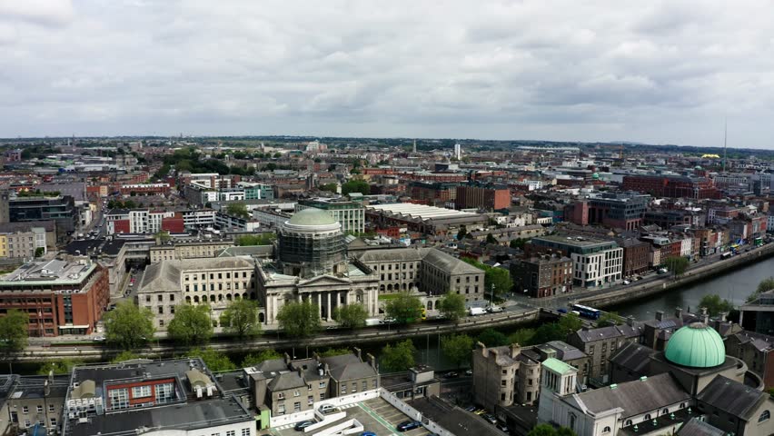 Drone shot of Dublin