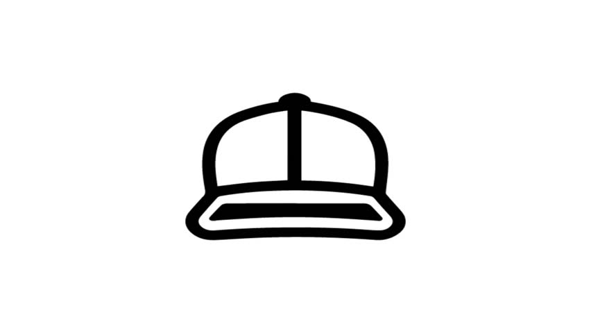 Bow cap animated icon in hand drawn style