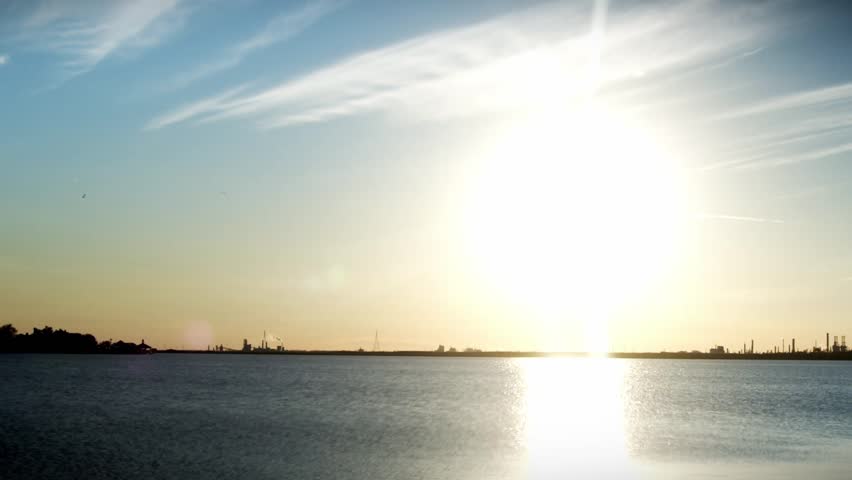 Timelapse of sunset over Lake, Lake Charles Louisiana