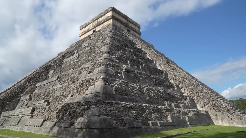 Close-up view of El Castillo, the iconic step pyramid at Chichen Itza