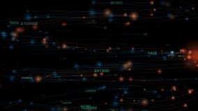 Futuristic Data Flow in Digital Space. A mesmerizing futuristic animation featuring glowing data streams, dynamic light trails, and floating numerical sequences in a cybernetic digital space. - Powered by Shutterstock - Get 15% off with code: PIKWIZARD15