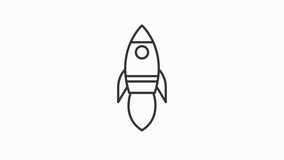 shuttle rocket animated icon alpha channel motion graphic video design, simple looping rocket icon animation for business element - Powered by Shutterstock - Get 15% off with code: PIKWIZARD15