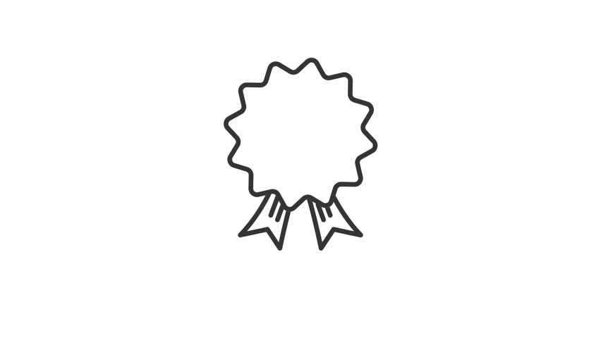 number 1 medal animated icon looping alpha channel motion graphic video design, simple winner medal icon animation for business element