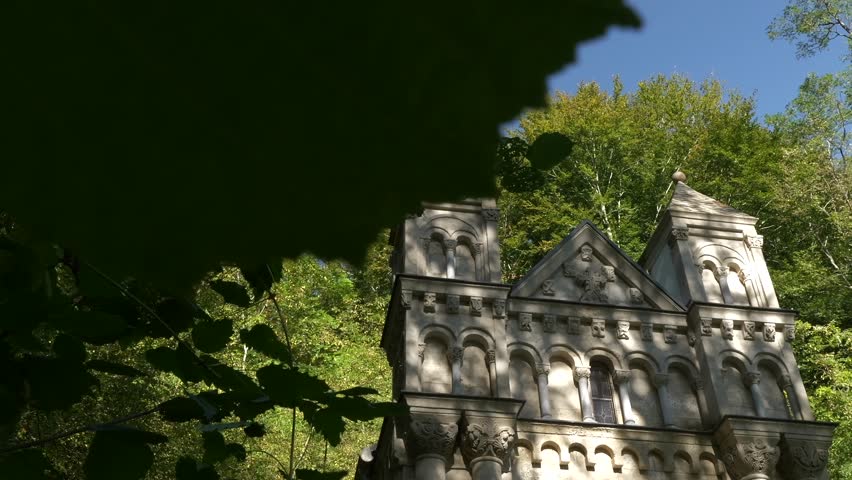 Close up view on a monumental station of the cross located in Lestelle-Bétharram, a village in Pyrénées-Atlantiques
