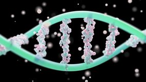 DNA pastel sweet color on black and white background. Can be used background of Cosmetic industry, science or medicine industry background. Animation, 3D Render. - Powered by Shutterstock - Get 15% off with code: PIKWIZARD15