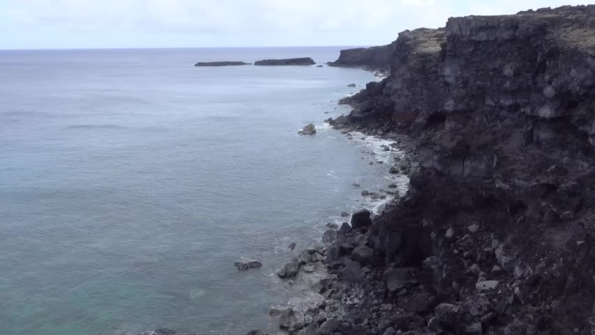 Easter island landscape view footage 