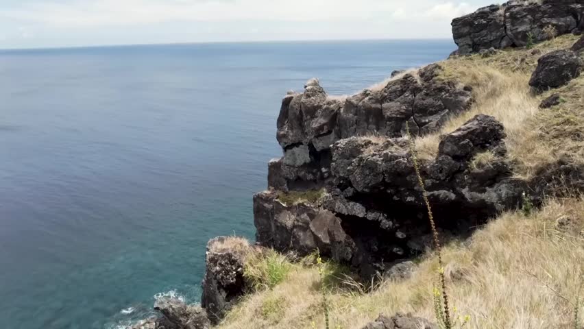Easter island landscape view footage 