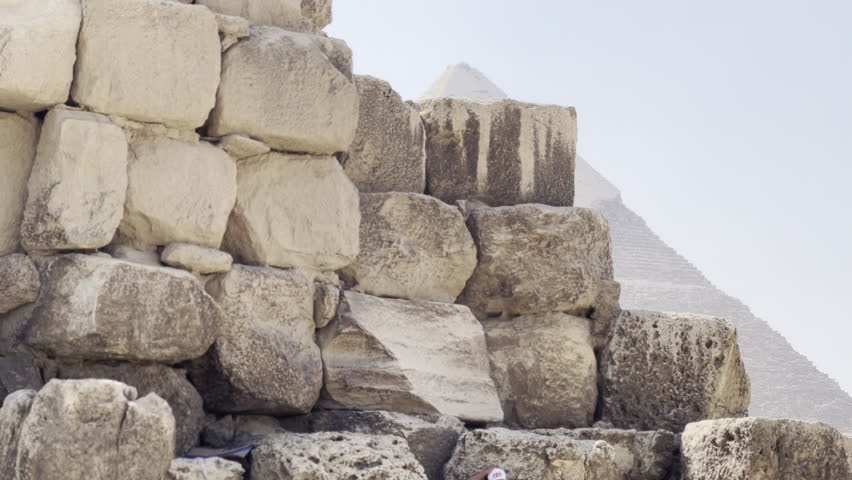 The Egyptian ancient great pyramids of giza in ciaro, egypt. Thousands of years old.