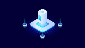 Isometric Big Data Animation. Computer Server. Computer Data Server. 4K Video Animation - Powered by Shutterstock - Get 15% off with code: PIKWIZARD15