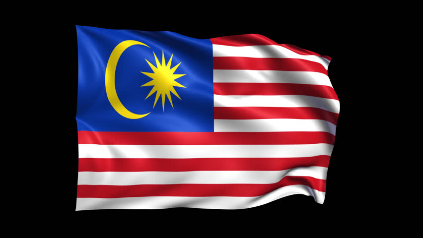 Malaysia Flag Waving on transparent background