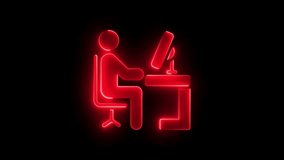 Digital Office Worker Icon , Neon Design for Remote Work, Office Setup, and Virtual Workspace. - Powered by Shutterstock - Get 15% off with code: PIKWIZARD15