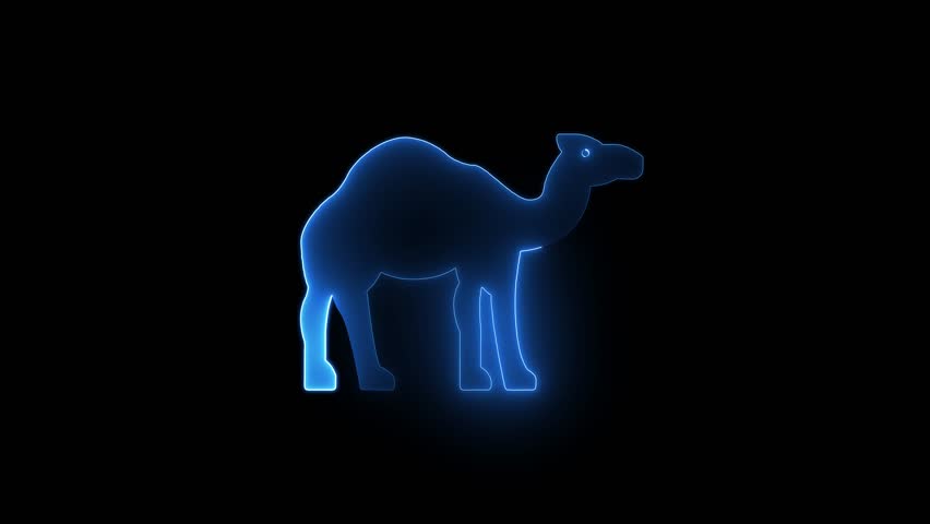 icon of a camel with a neon effect.