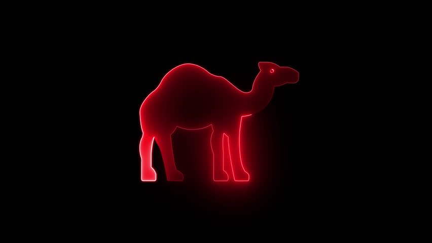 icon of a camel with a neon effect.