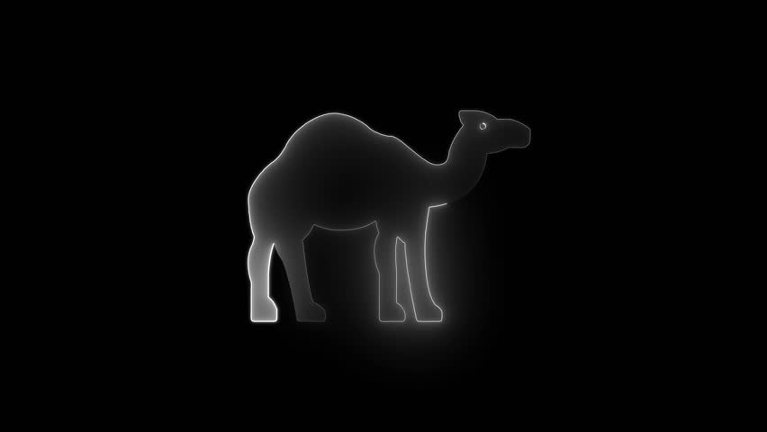 icon of a camel with a neon effect.