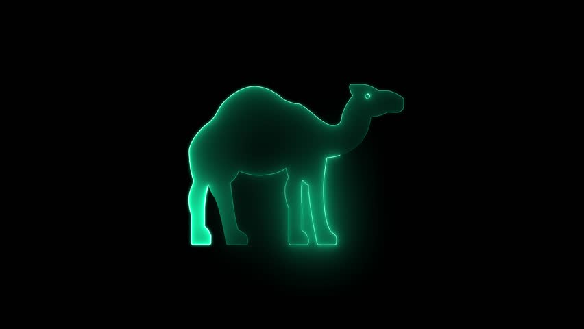icon of a camel with a neon effect.