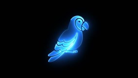 Animation of neon bird icon flickering on black background. - Powered by Shutterstock - Get 15% off with code: PIKWIZARD15