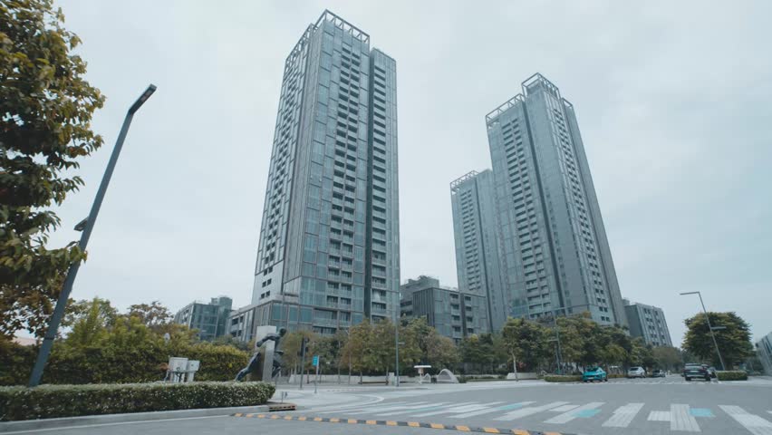 Cityscape of Saigon with High-rise Buildings and Blue Sky